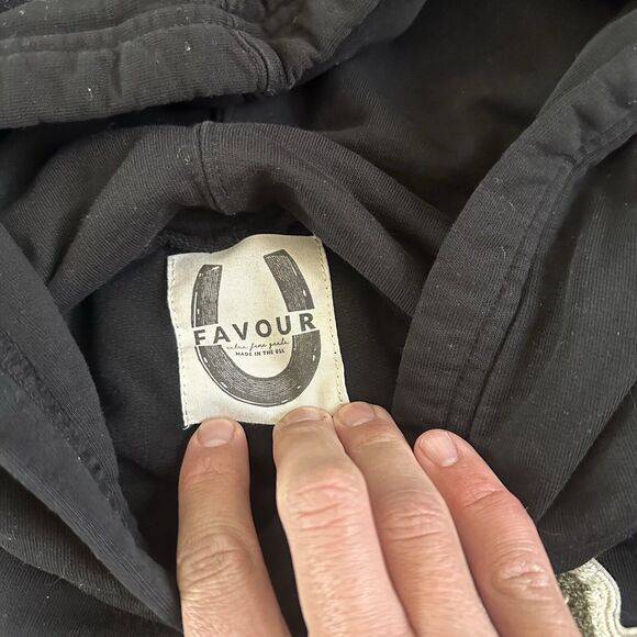 Women's Favour USA Tonight We Ride Chenille Patch Alfie Hoodie Sweatshirt Sz XL - Picture 3 of 5